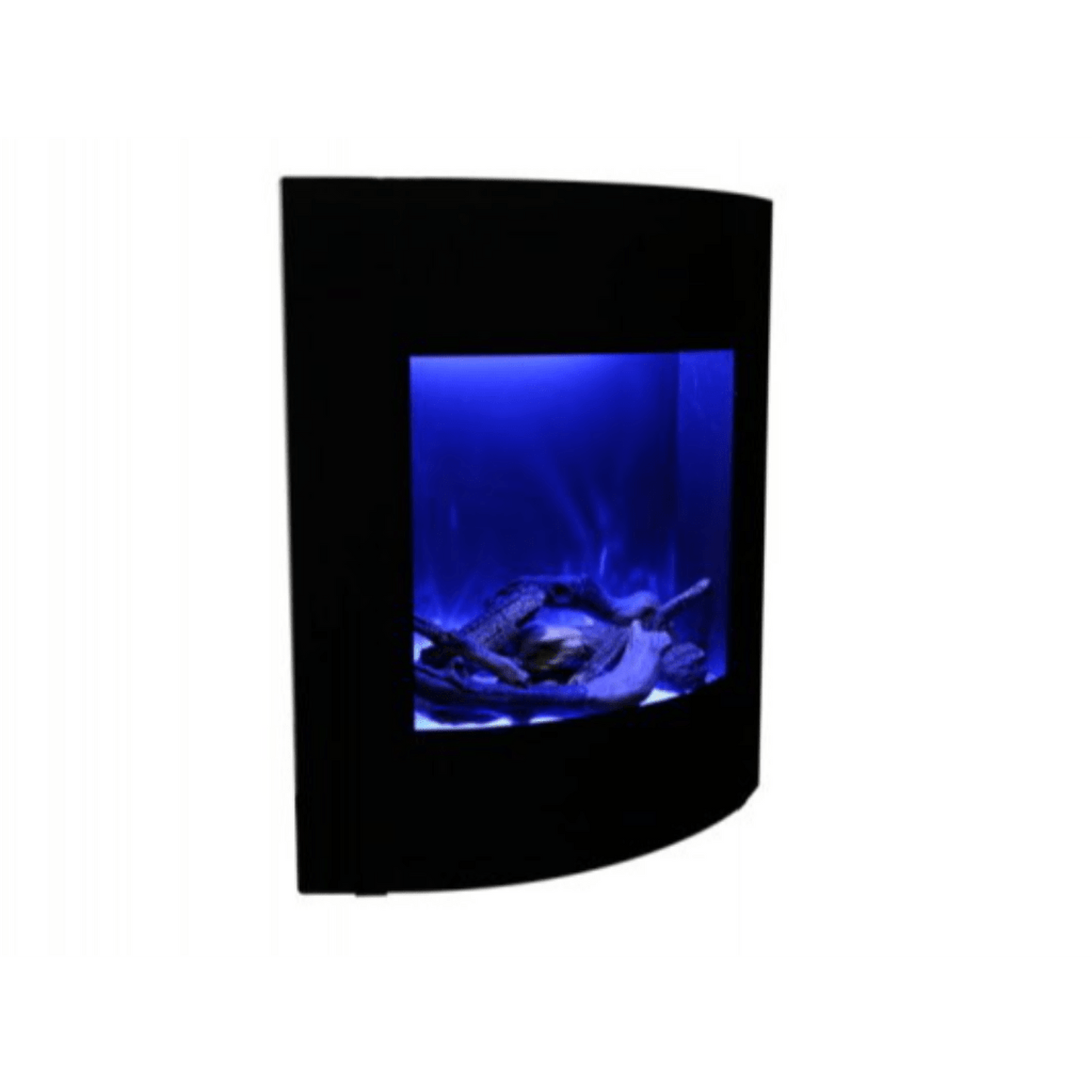 Amantii 24" LUMINA Corner Wall Mount Smart Electric Fireplace with Black Glass Surround and Log Set