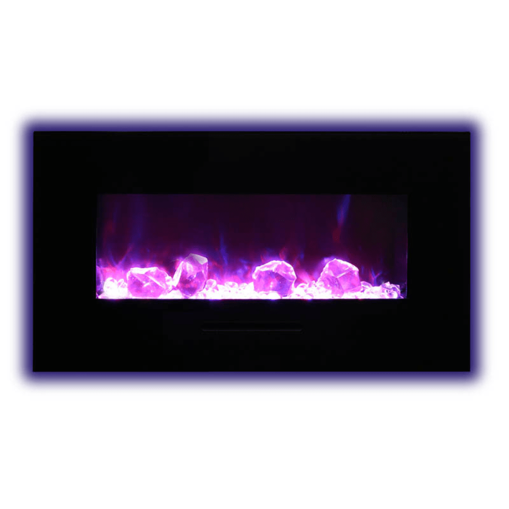 Amantii 26" Wall Mount/Flush Mount Electric Fireplace with Glass Surround