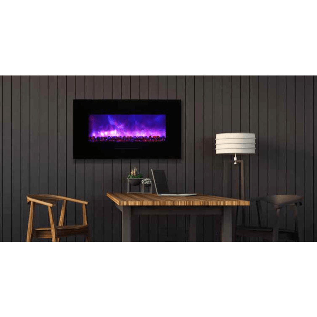 Amantii 26" Wall Mount/Flush Mount Electric Fireplace with Glass Surround