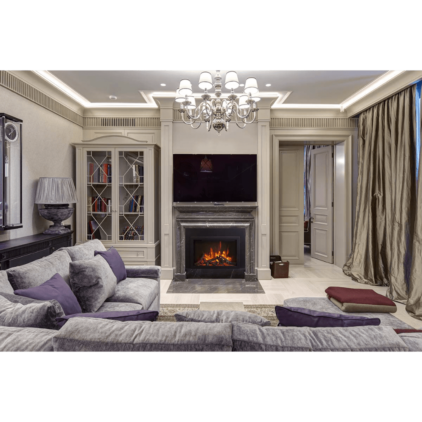 Amantii Traditional Bespoke 48" Indoor/Outdoor Smart Electric Fireplace Insert