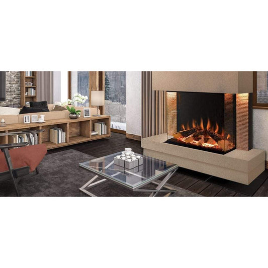 European Home 32" Tyrell 3-Sided Traditional Built-In Electric Fireplace with Halo Burner Technology