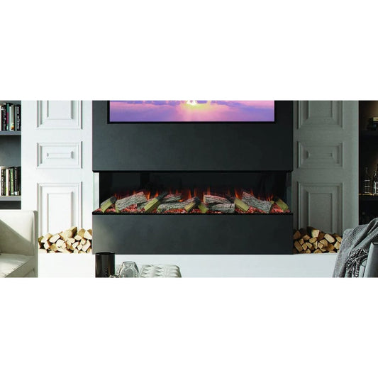 European Home 72" Avesta 3-Sided Built-In Electric Fireplace with Halo Burner Technology