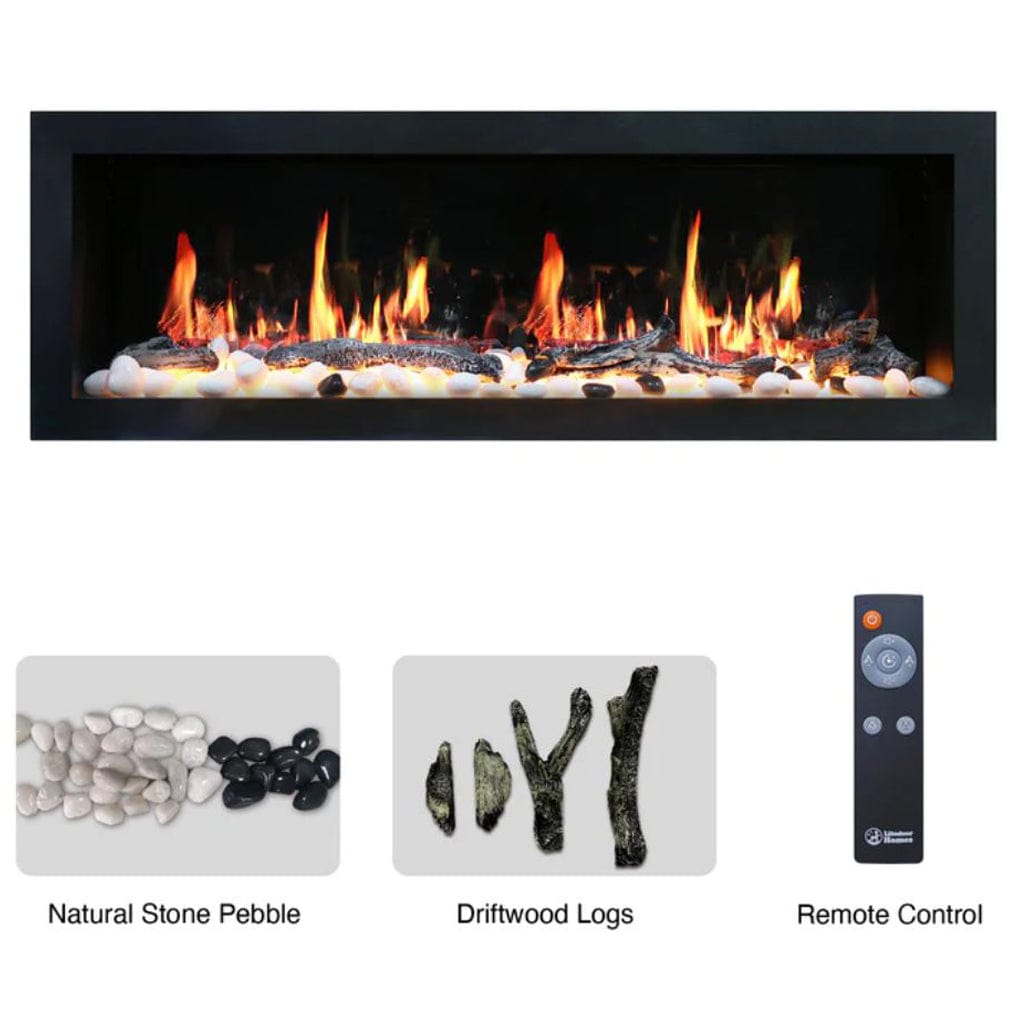 Litedeer 48" Gloria II Push-In Contemporary Smart Linear Vent-Free Built-In Electric Fireplace