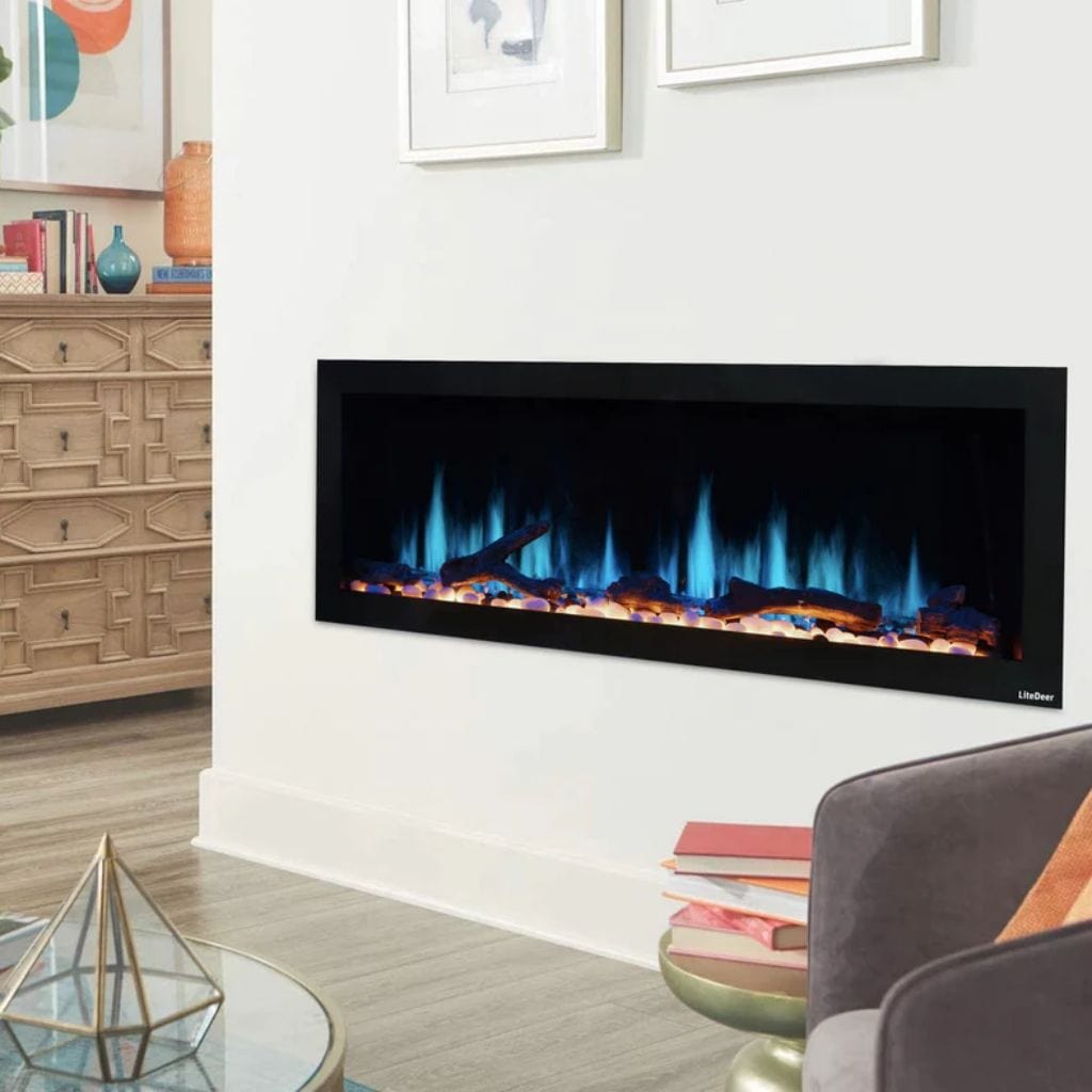 Litedeer 48" Gloria II Push-In Contemporary Smart Linear Vent-Free Built-In Electric Fireplace