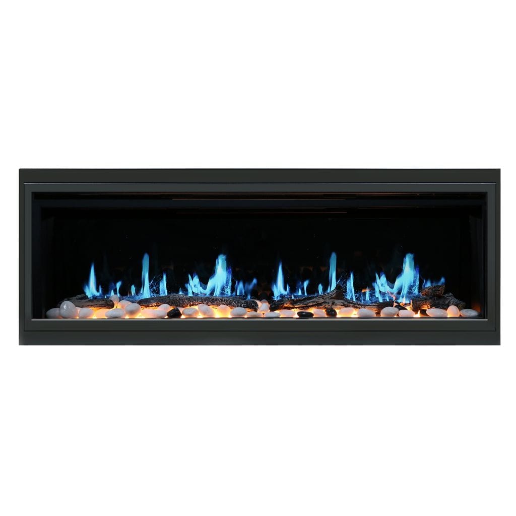 Litedeer Latitude 55" Smart Linear WiFi Enabled Vent-Free Built-In Electric Fireplace With Driftwood Log & River Rock