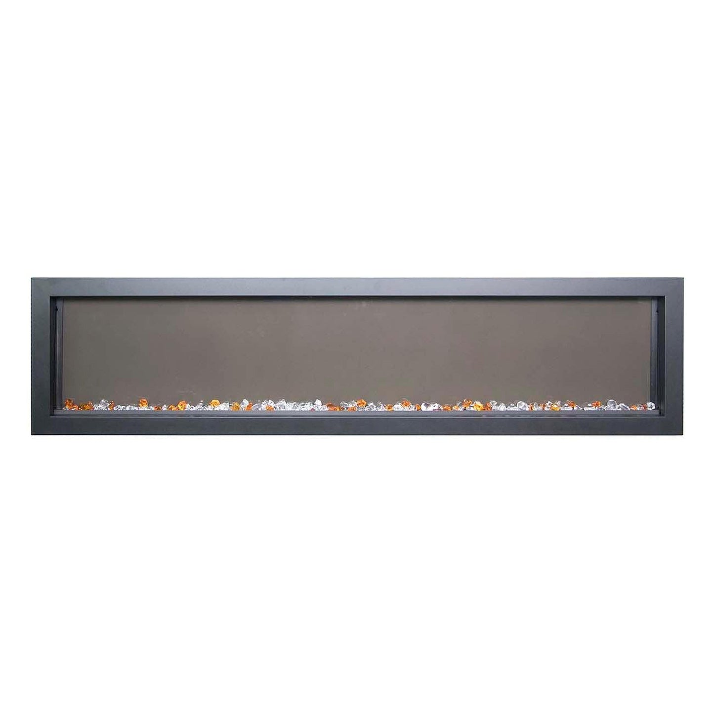 Remii by Amantii Extra Slim Series 65" Built-in Electric Fireplace With Black Steel Surround