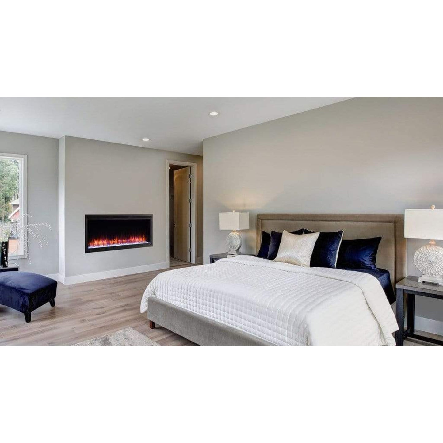 SimpliFire Allusion Platinum 72" Linear Electric Recessed Fireplace