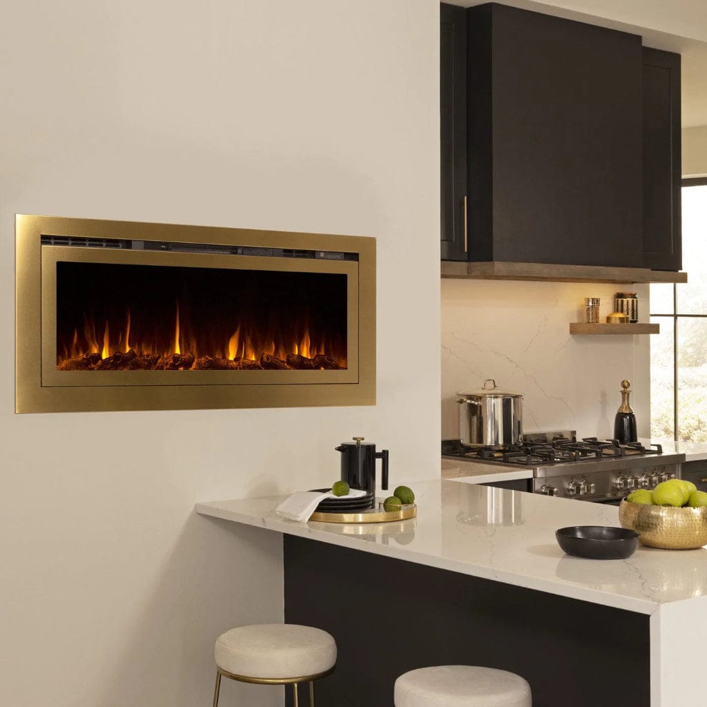 Touchstone Sideline Deluxe Gold 50" Recessed Smart Electric Fireplace