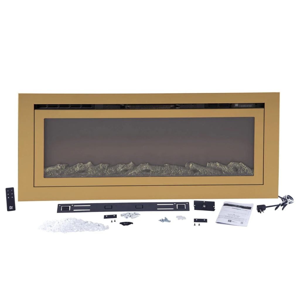 Touchstone Sideline Deluxe Gold 50" Recessed Smart Electric Fireplace