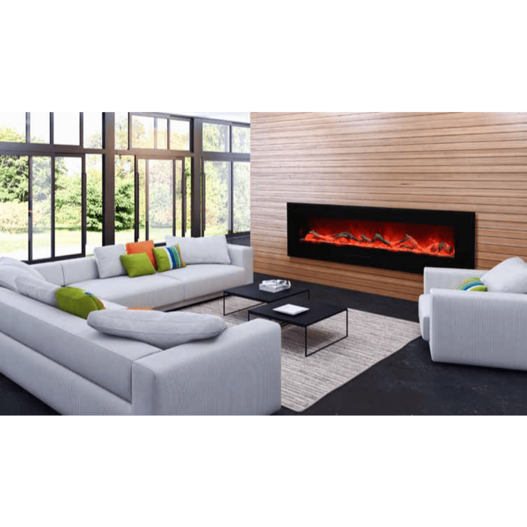 Amantii 26" Wall Mount/Flush Mount Electric Fireplace with Glass Surround