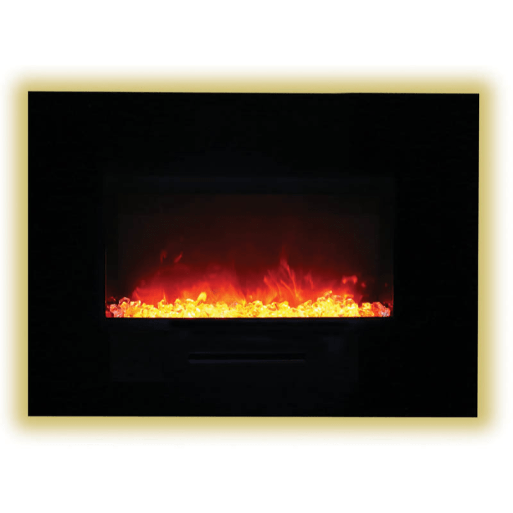 Amantii 26" Wall Mount/Flush Mount Electric Fireplace with Glass Surround