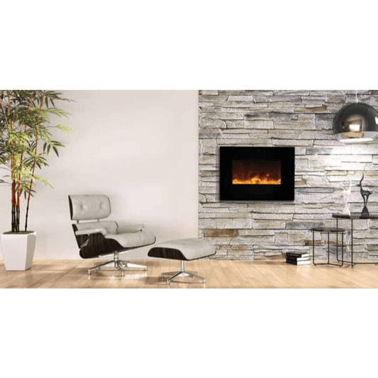 Amantii 26" Wall Mount/Flush Mount Electric Fireplace with Glass Surround