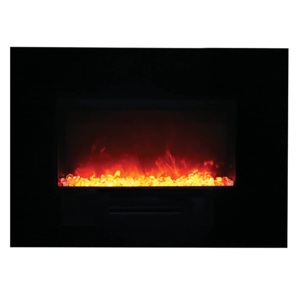 Amantii 34" Wall Mount/Flush Mount Electric Fireplace with Glass Surround