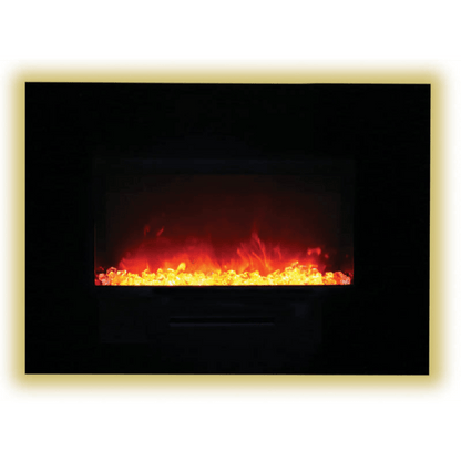 Amantii 34" Wall Mount/Flush Mount Electric Fireplace with Glass Surround