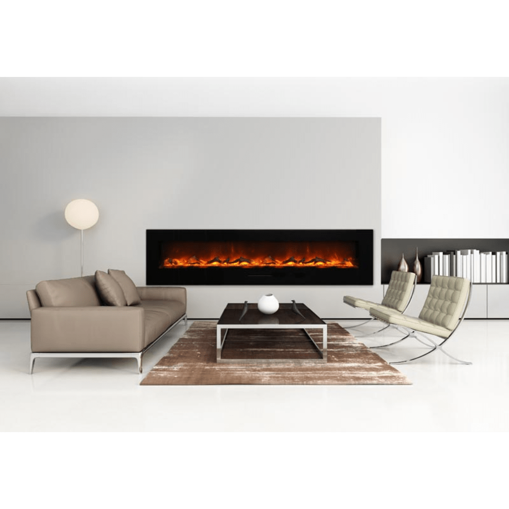 Amantii 34" Wall Mount/Flush Mount Electric Fireplace with Glass Surround