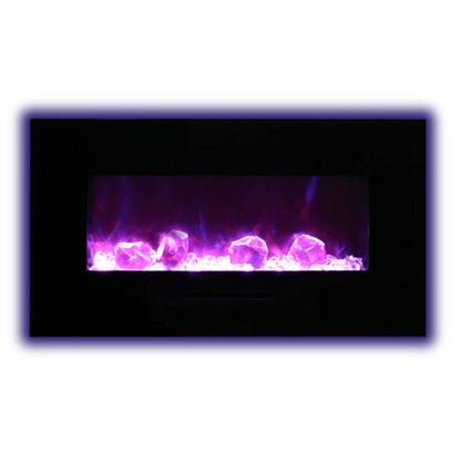 Amantii 34" Wall Mount/Flush Mount Electric Fireplace with Glass Surround