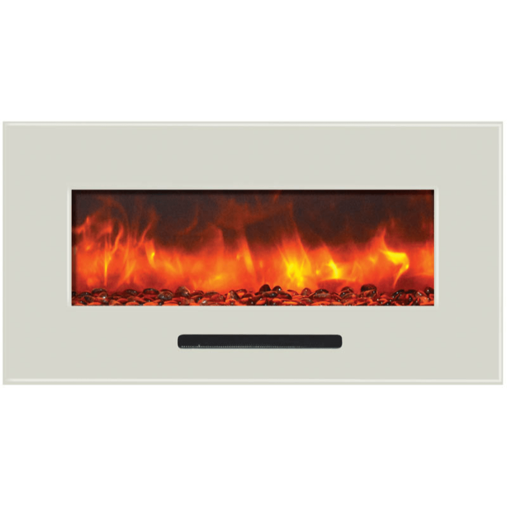 Amantii 34" Wall Mount/Flush Mount Electric Fireplace with Glass Surround