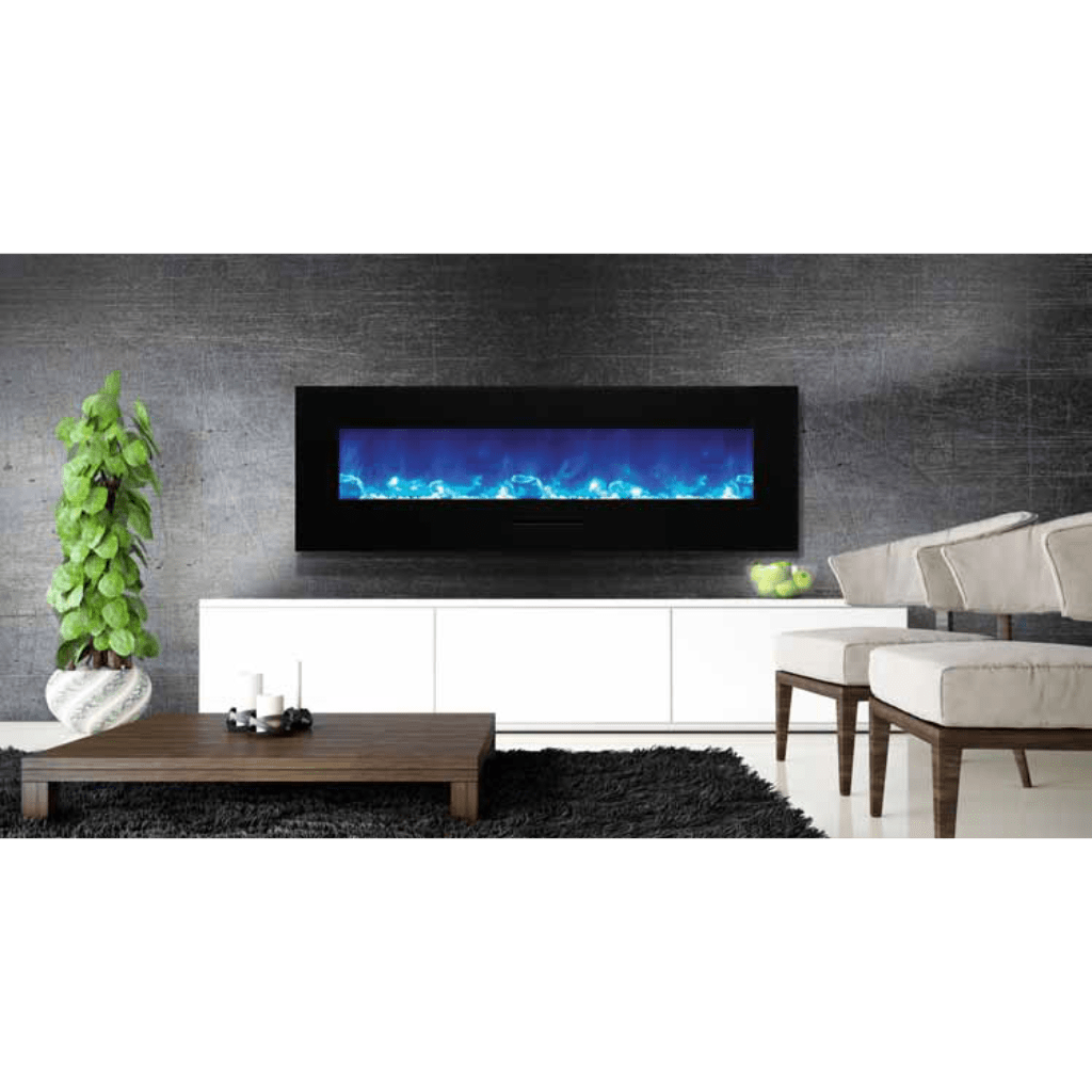 Amantii 34" Wall Mount/Flush Mount Electric Fireplace with Glass Surround