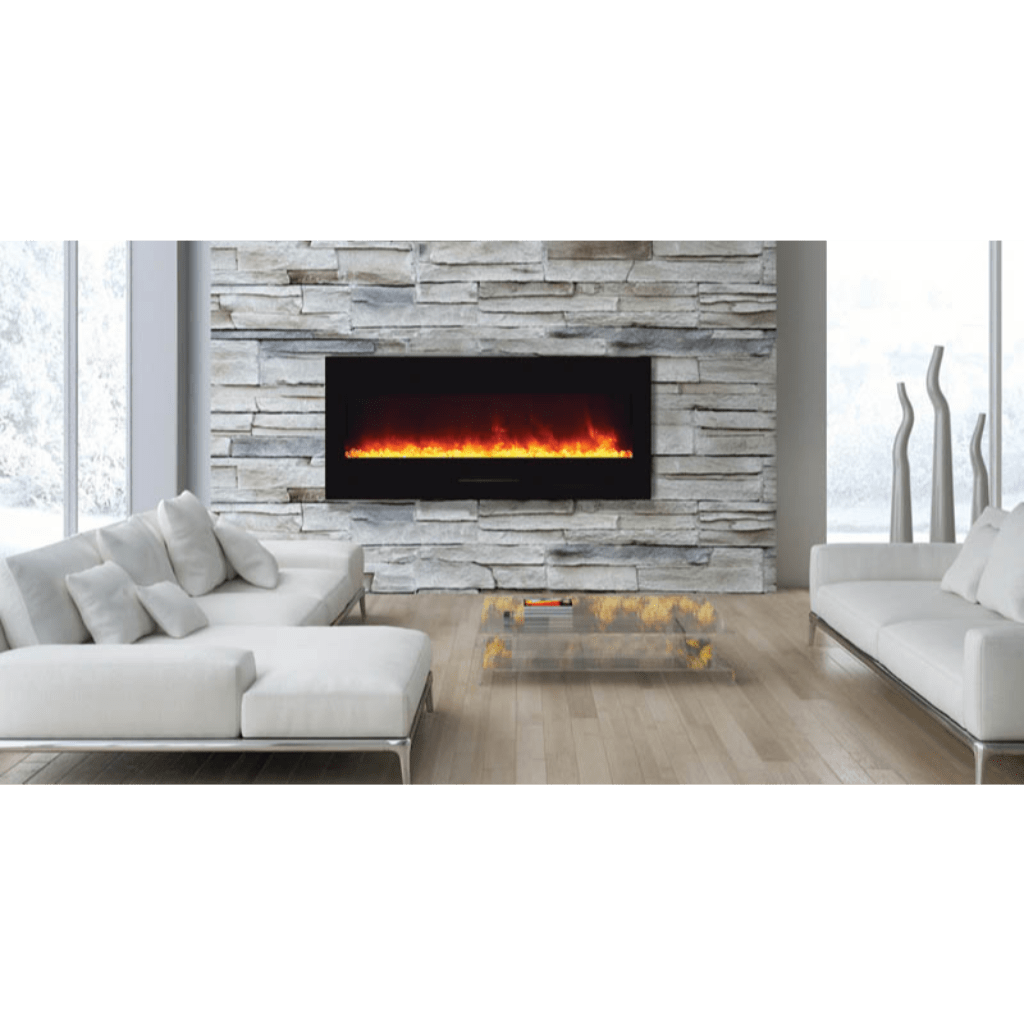 Amantii 34" Wall Mount/Flush Mount Electric Fireplace with Glass Surround