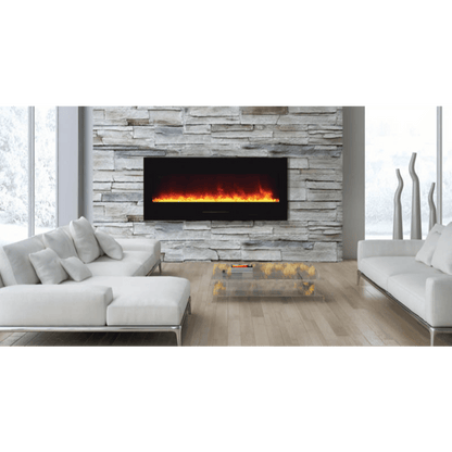 Amantii 34" Wall Mount/Flush Mount Electric Fireplace with Glass Surround