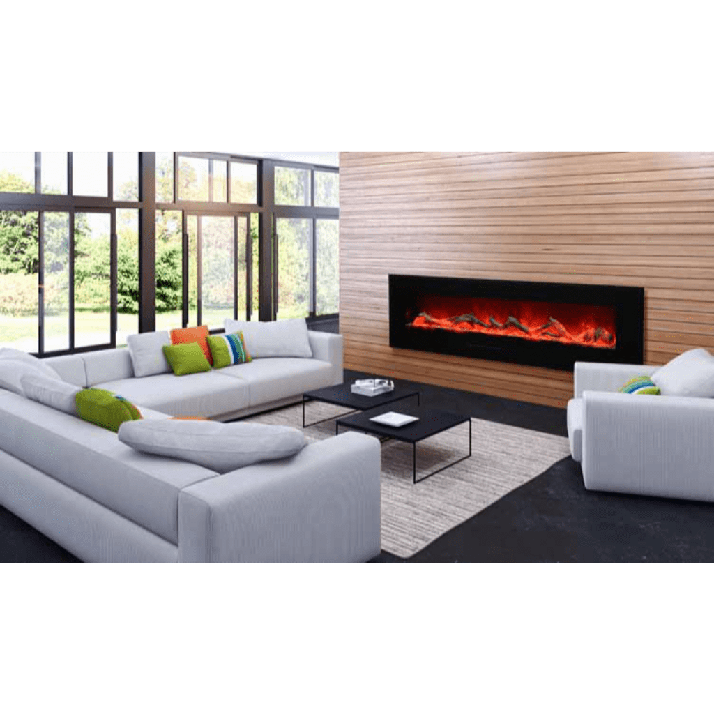 Amantii 50" Wall Mount/Flush Mount Electric Fireplace with Glass Surround