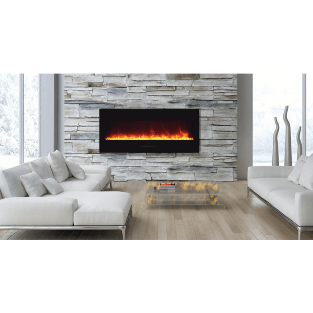 Amantii 60" Wall Mount/Flush Mount Electric Fireplace with Glass Surround