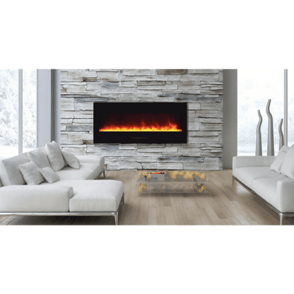 Amantii 60" Wall Mount/Flush Mount Electric Fireplace with Glass Surround
