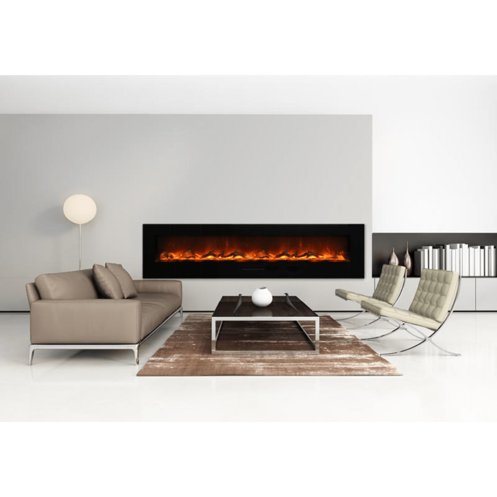 Amantii 60" Wall Mount/Flush Mount Electric Fireplace with Glass Surround