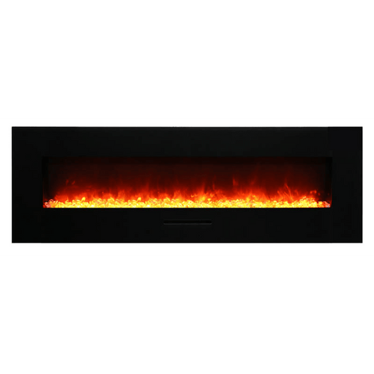 Amantii Wall Mount/Flush Mount 60" Electric Fireplace With Glass Surround and Log Set