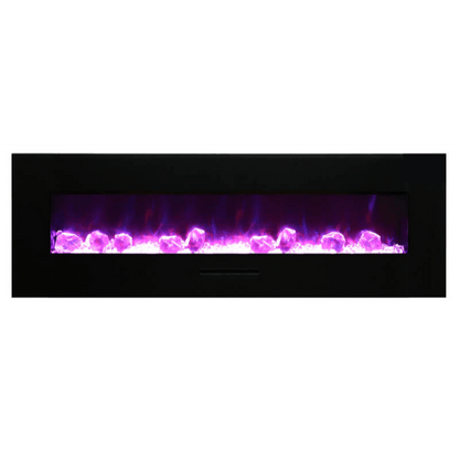 Amantii 60" Wall Mount/Flush Mount Electric Fireplace with Glass Surround