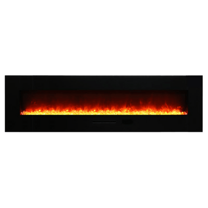 Amantii 72" Wall Mount/Flush Mount Electric Fireplace with Glass Surround