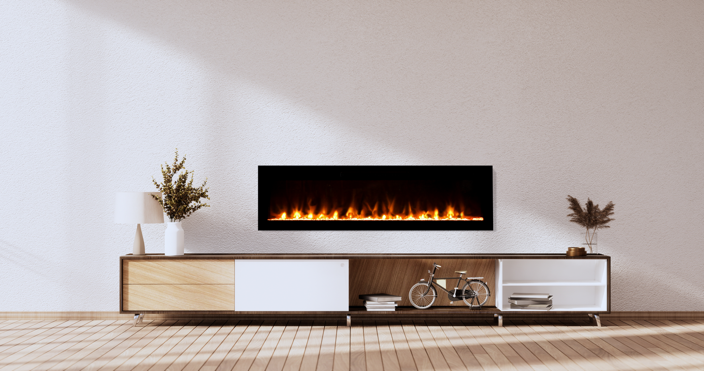 Amantii Fire & Ice Evolution Linear 60" WiFi Enabled Wall-Mounted Electric Fireplace