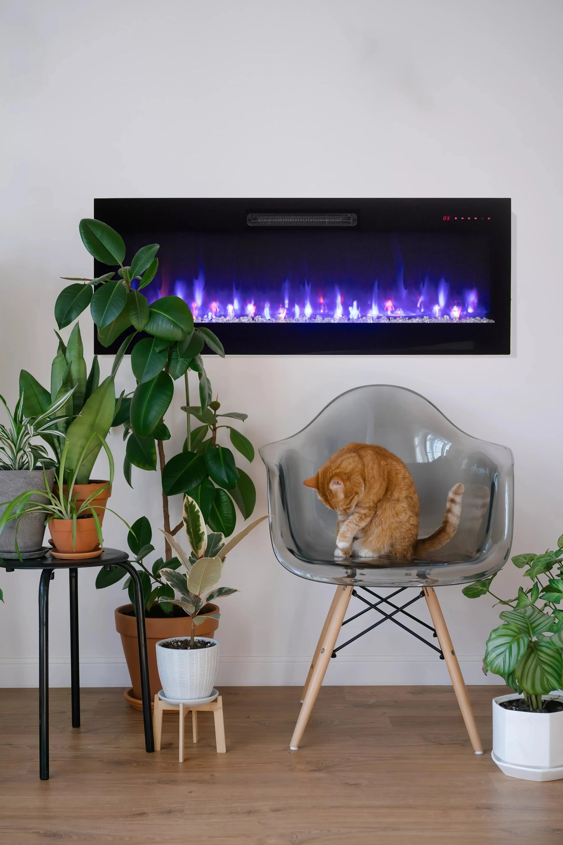 Amantii Fire & Ice Evolution Linear 60" WiFi Enabled Wall-Mounted Electric Fireplace