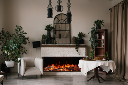 Amantii Fire & Ice LumaForest 75" 3-Sided WiFi-Enabled Built-in Electric Fireplace