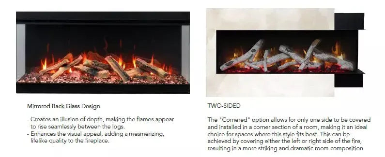 Amantii Fire & Ice LumaForest 75" 3-Sided WiFi-Enabled Built-in Electric Fireplace