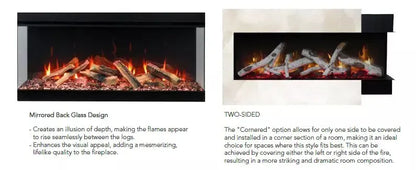Amantii Fire & Ice LumaForest 75" 3-Sided WiFi-Enabled Built-in Electric Fireplace