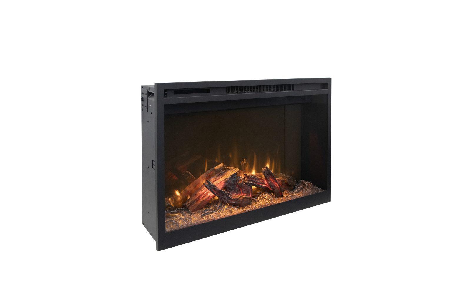 Amantii Fire & Ice RusticStone 36" WiFi-Enabled Built-in Electric Fireplace Insert