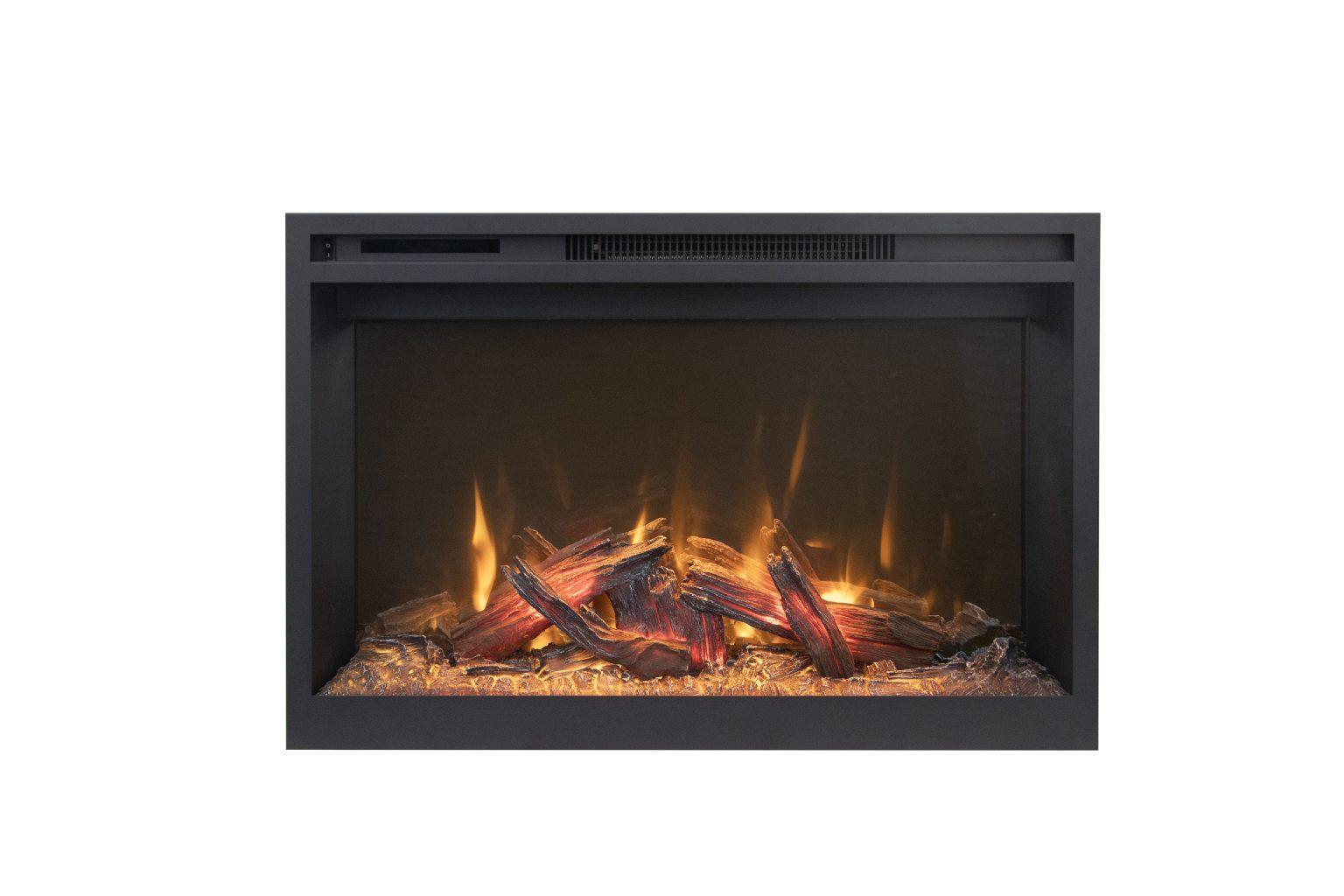 Amantii Fire & Ice RusticStone 36" WiFi-Enabled Built-in Electric Fireplace Insert