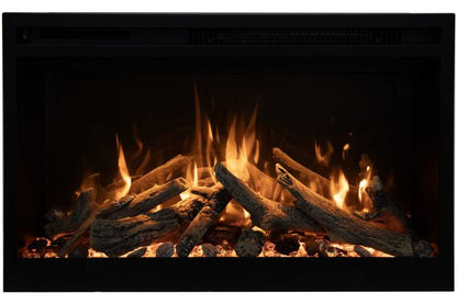 Amantii Fire & Ice RusticStone 36" WiFi-Enabled Built-in Electric Fireplace Insert