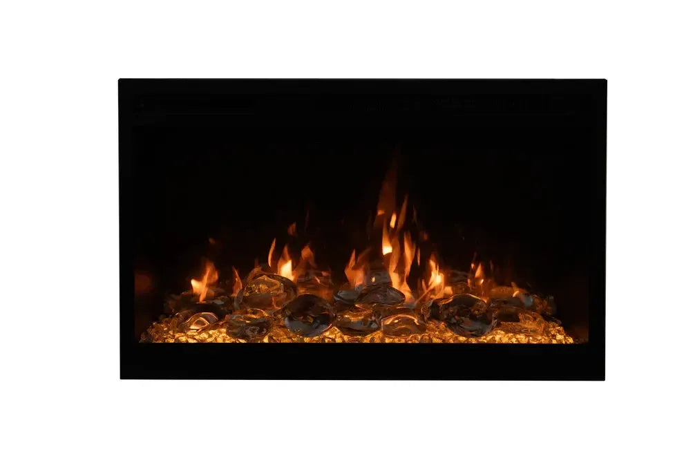 Amantii Fire & Ice RusticStone 36" WiFi-Enabled Built-in Electric Fireplace Insert