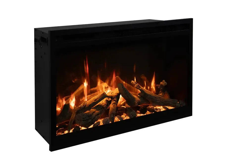 Amantii Fire & Ice RusticStone 36" WiFi-Enabled Built-in Electric Fireplace Insert