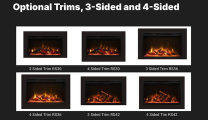 Amantii Fire & Ice RusticStone 36" WiFi-Enabled Built-in Electric Fireplace Insert