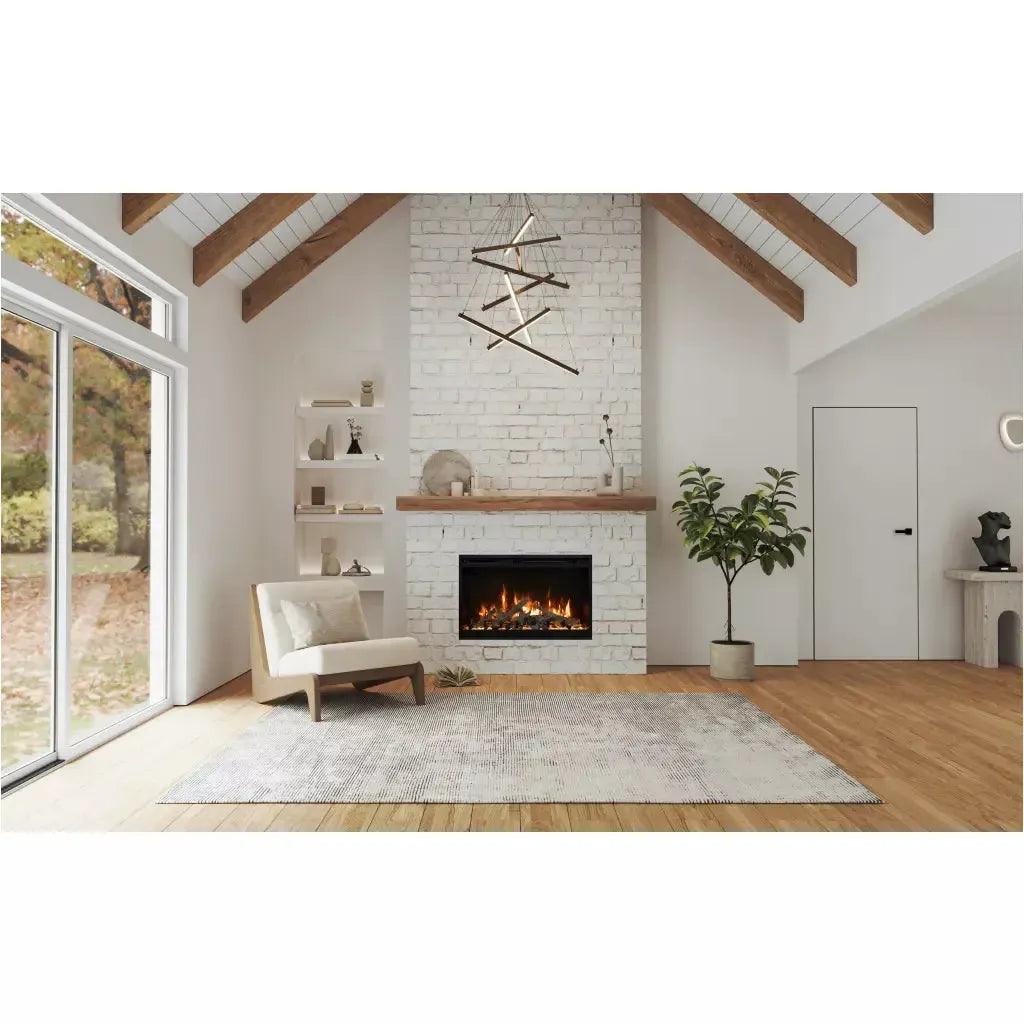 Amantii Fire & Ice RusticStone 36" WiFi-Enabled Built-in Electric Fireplace Insert