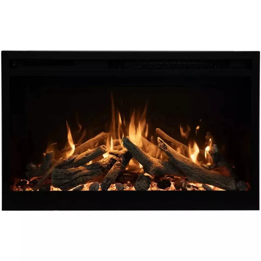 Amantii Fire & Ice RusticStone 36" WiFi-Enabled Built-in Electric Fireplace Insert