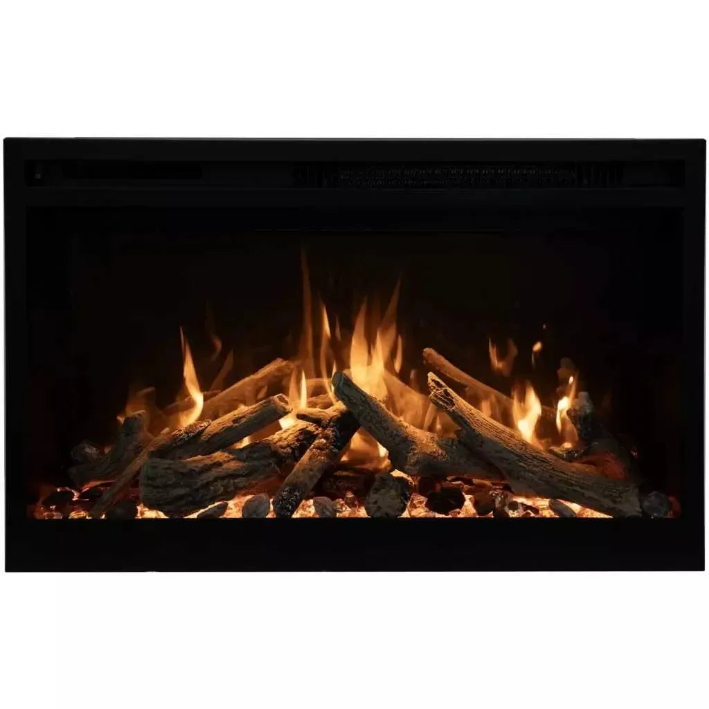 Amantii Fire & Ice RusticStone 36" WiFi-Enabled Built-in Electric Fireplace Insert