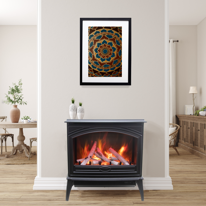 Amantii Lynwood Cast Iron E-70 Freestanding Electric Stove With Birch Log Set