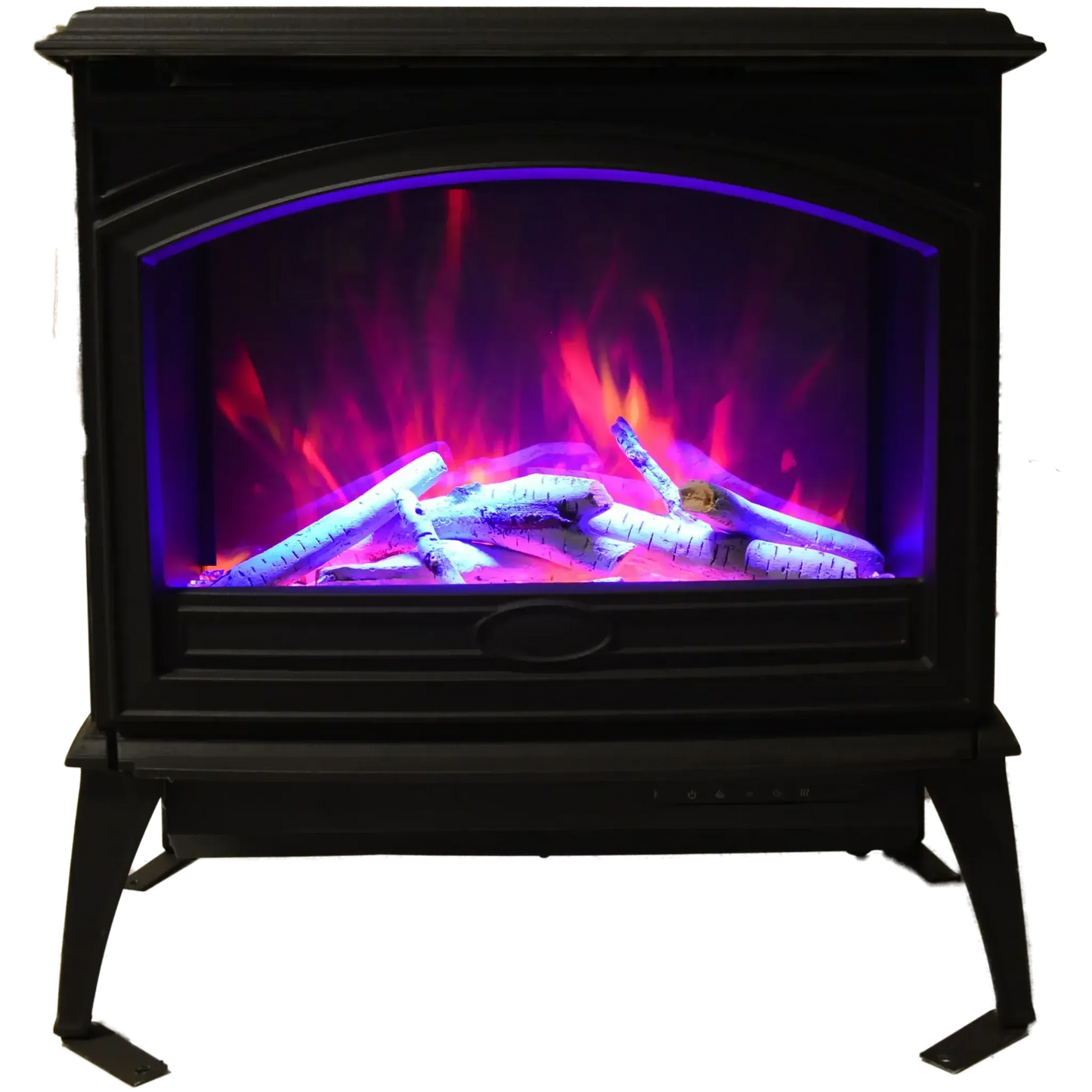 Amantii Lynwood Cast Iron E-70 Freestanding Electric Stove With Birch Log Set