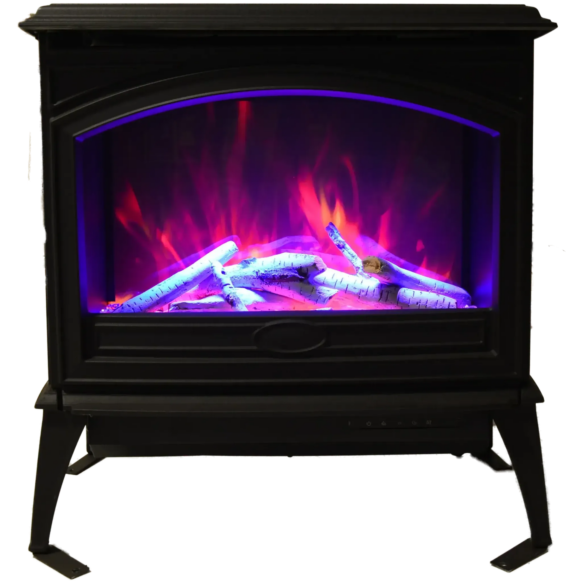 Amantii Lynwood Cast Iron E-70 Freestanding Electric Stove With Birch Log Set