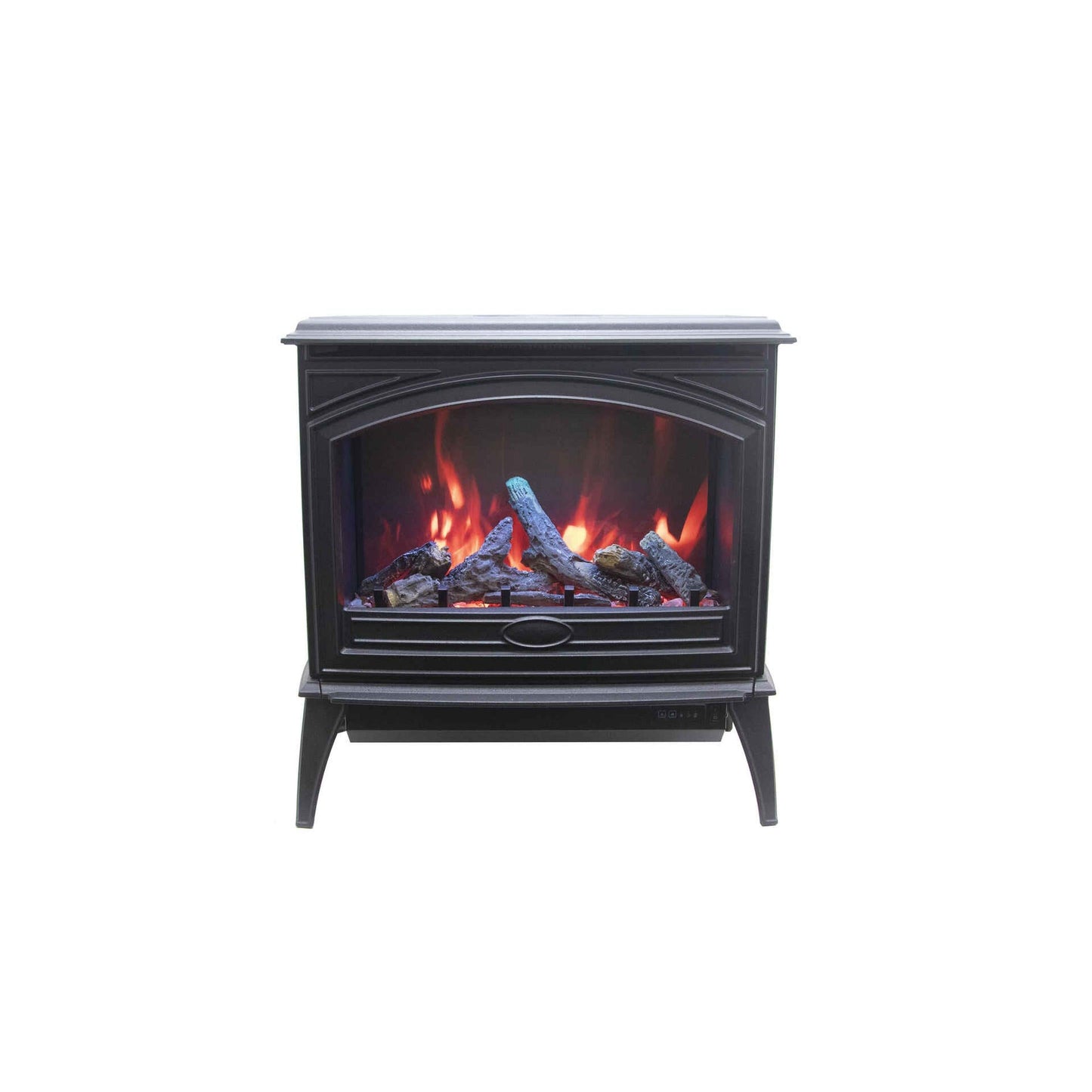 Amantii Lynwood Cast Iron E-70 Freestanding Electric Stove With Birch Log Set