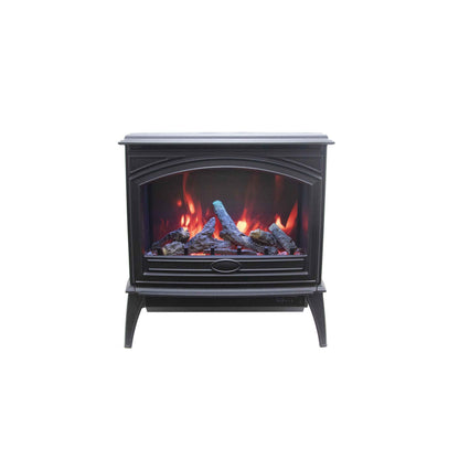 Amantii Lynwood Cast Iron E-70 Freestanding Electric Stove With Birch Log Set